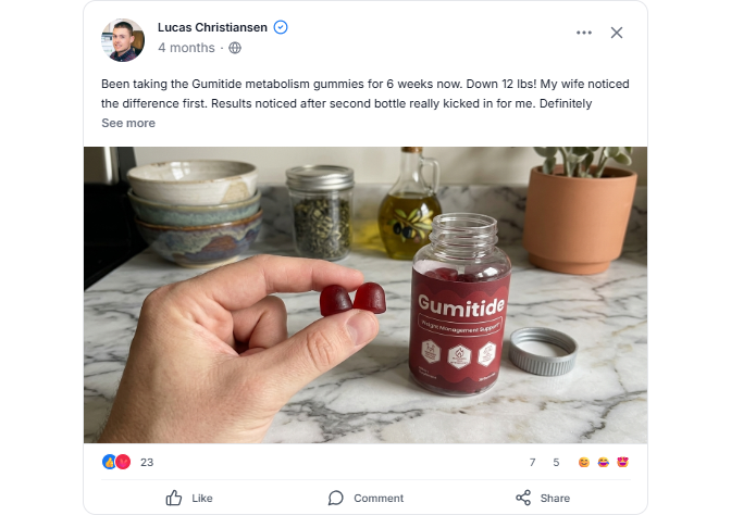 Gumitide Facebook Review