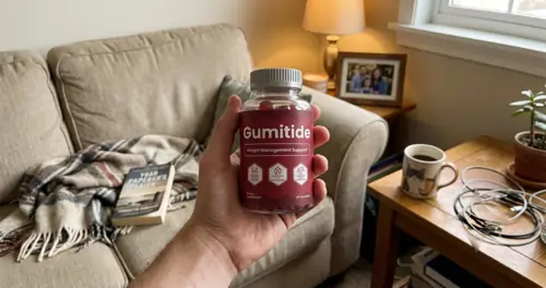 Gumitide Review holding bottle